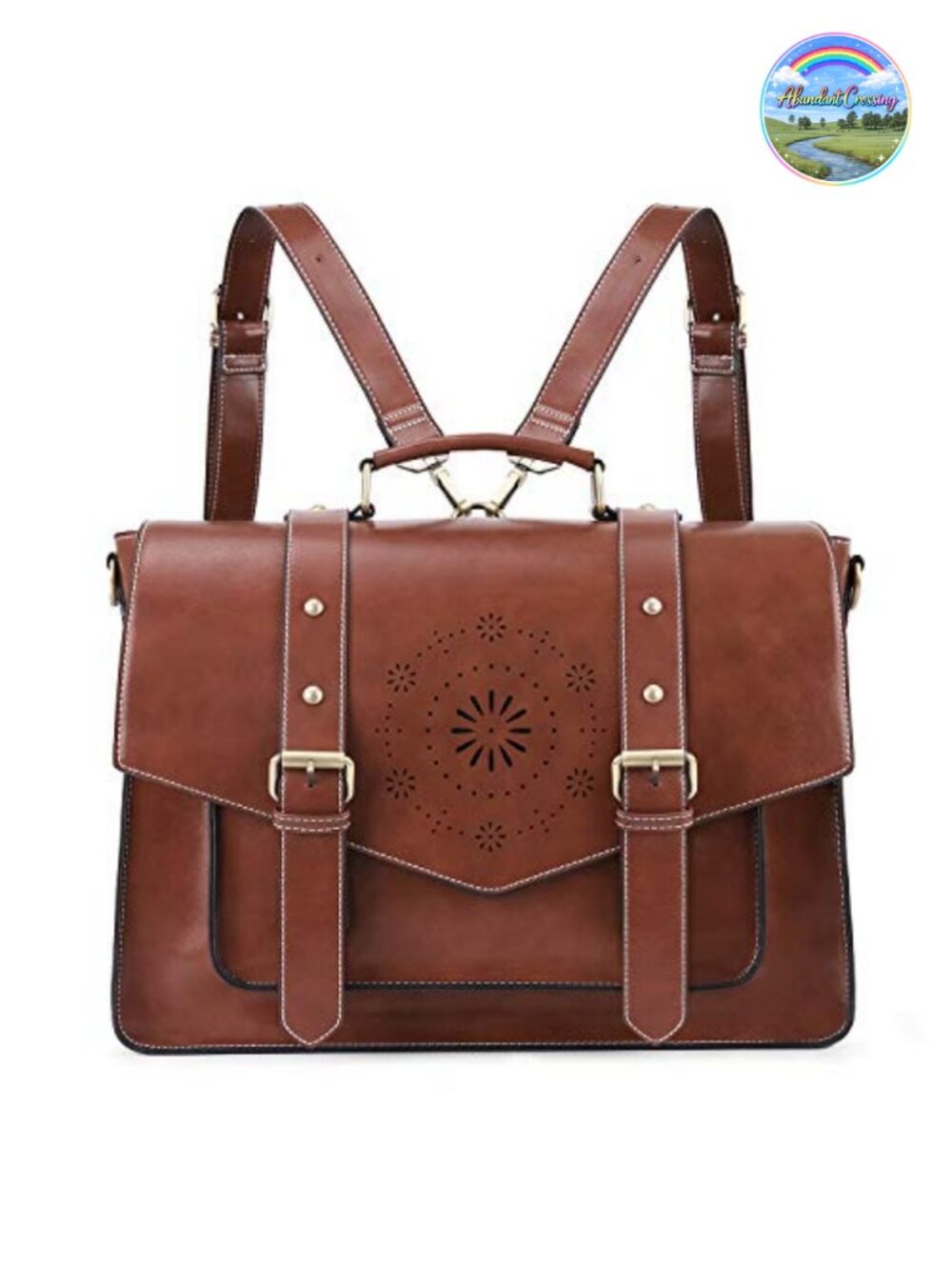 Vegan Leather 3-in-1 Laptop Bag Convertible Backpack Tote 15.6 inch
